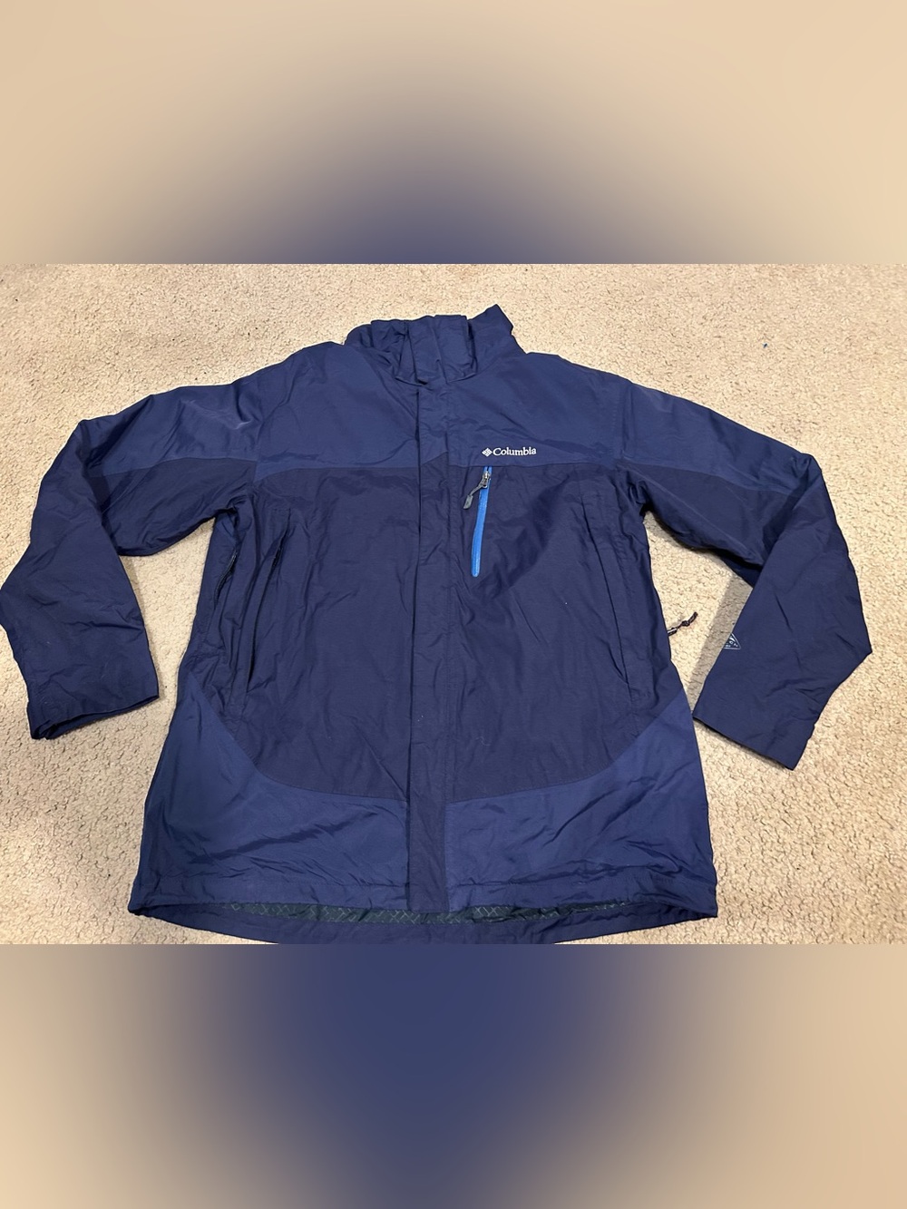 Columbia Interchange Jacket Mens Large Blue Excellent Omni-Heat 3-in-1 Shell